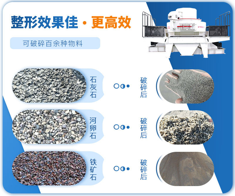 制砂機(jī)成品粒度多樣化，各種石料都不怕